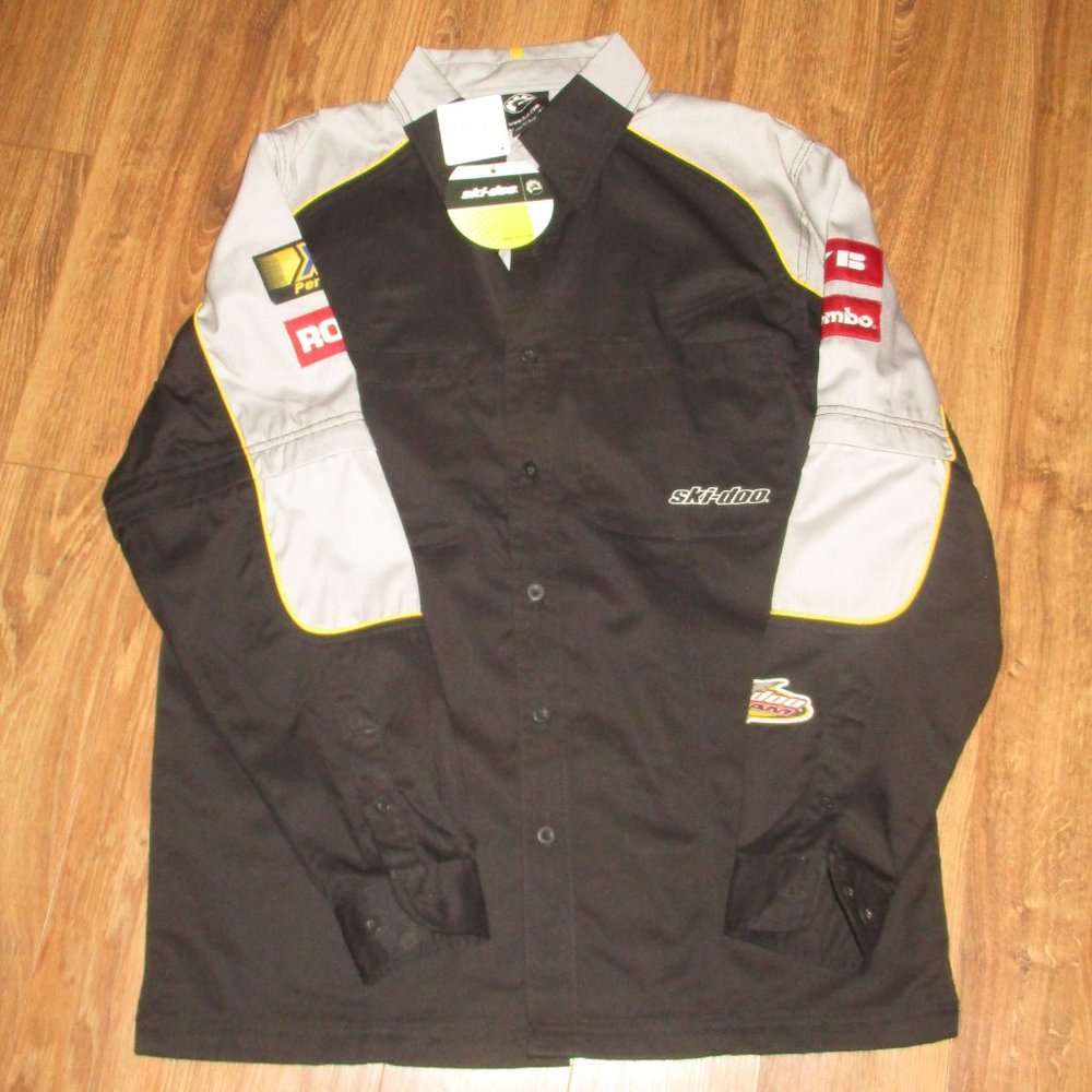 Men's BRP SKI-Doo X-Team Button Down Long Sleeve Machanic Style Shirt Size S NEW